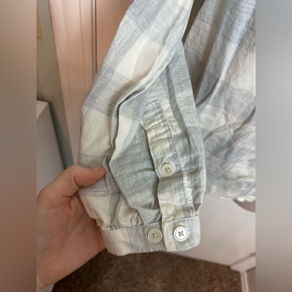 Duluth Organic Printmaker Shirt Gray Checker Button Front Relaxed Fit Sz L #1576 - Picture 6 of 10